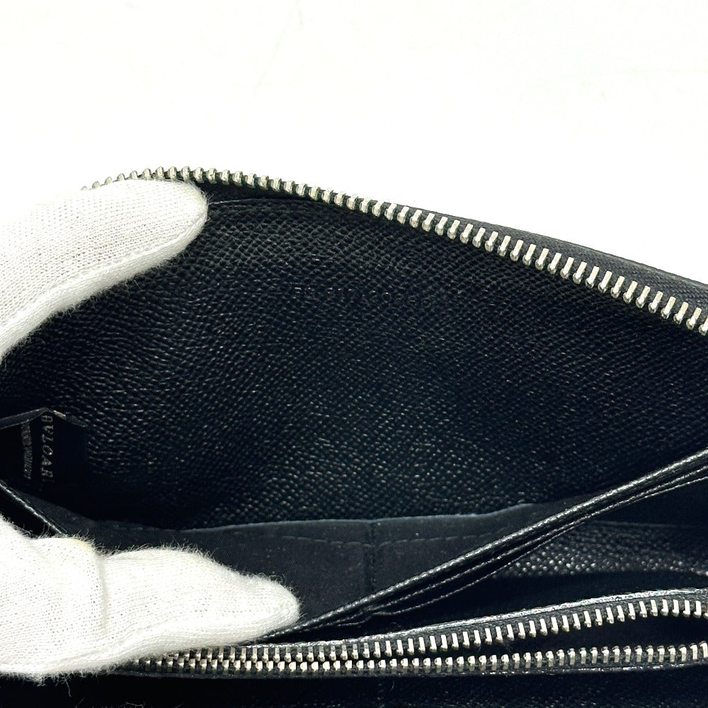 BVLGARI B.zero Charm round Long Wallet Leather Black Used
