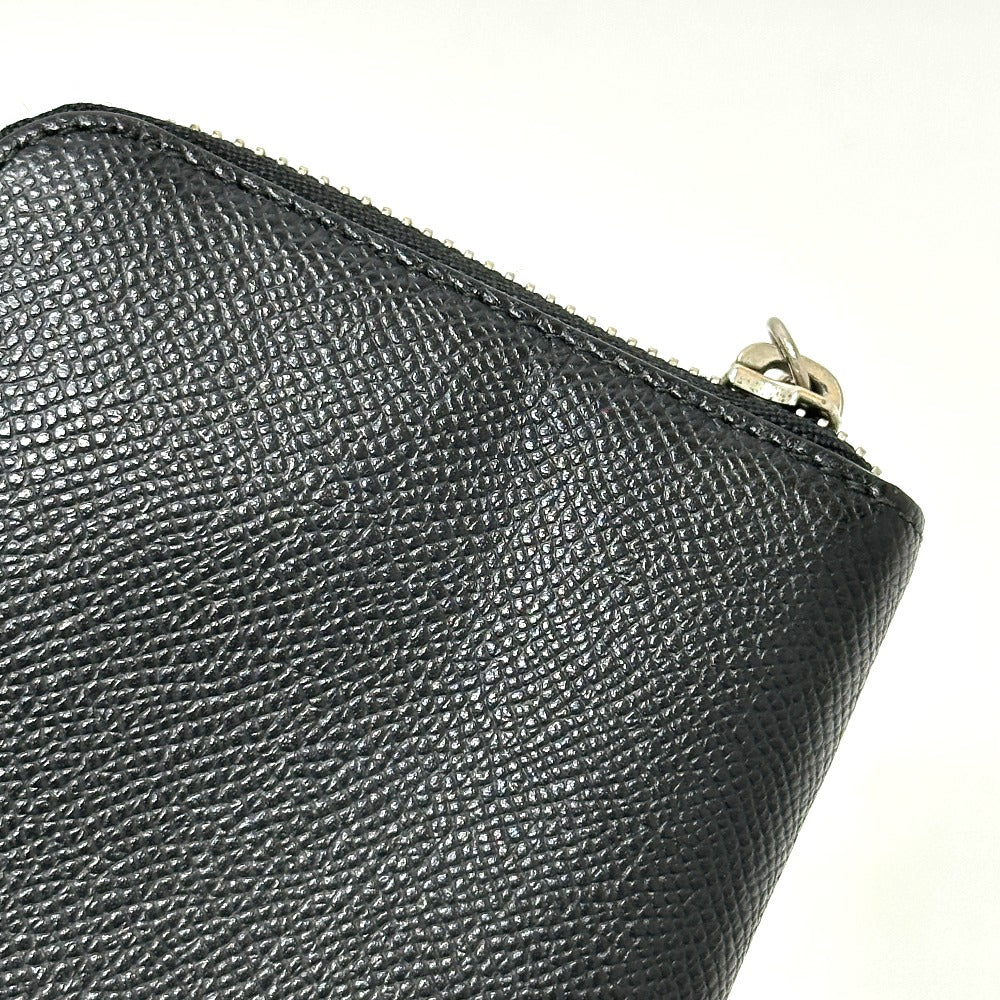 BVLGARI B.zero Charm round Long Wallet Leather Black Used