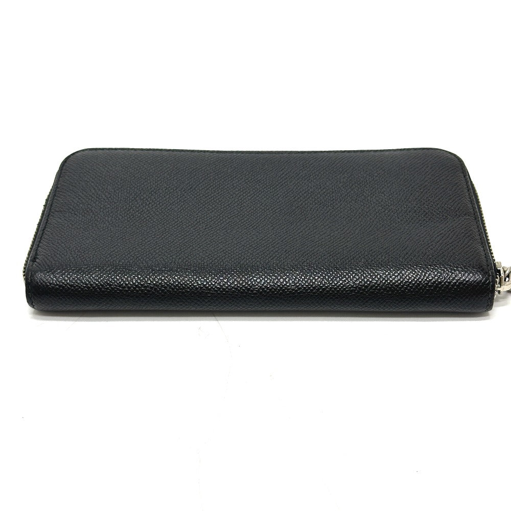 BVLGARI B.zero Charm round Long Wallet Leather Black Used