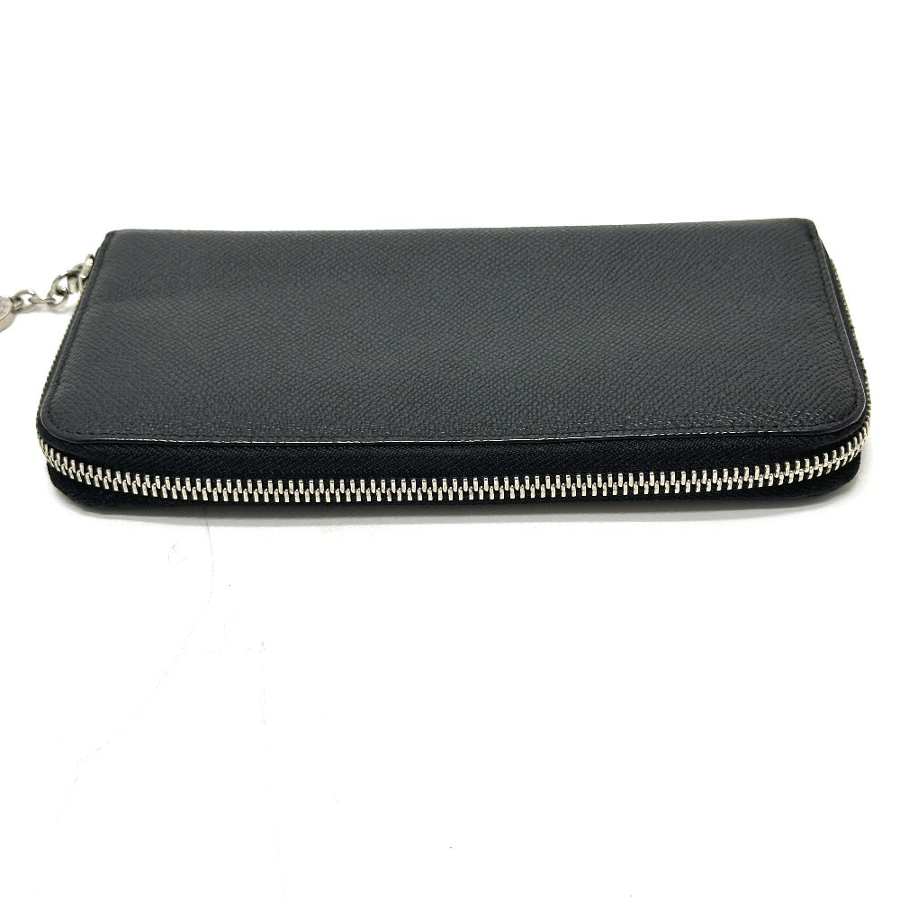 BVLGARI B.zero Charm round Long Wallet Leather Black Used