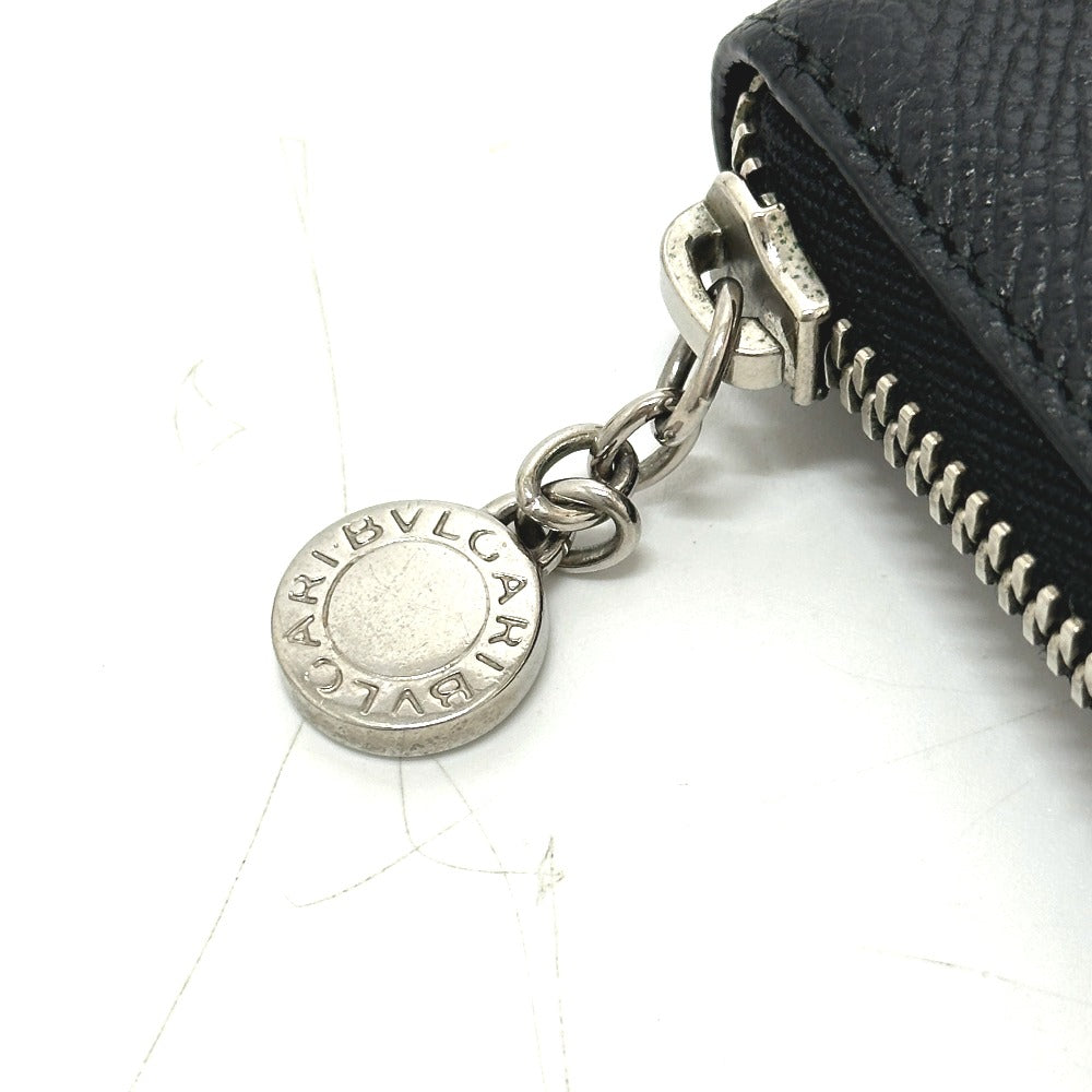 BVLGARI B.zero Charm round Long Wallet Leather Black Used