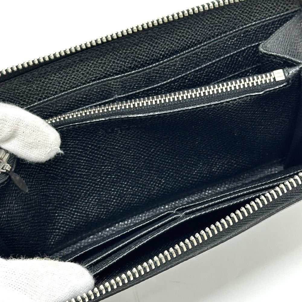 BVLGARI B.zero Charm round Long Wallet Leather Black Used