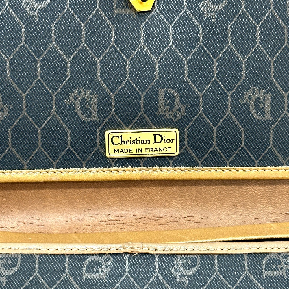 Dior vintage Overall handle Chain Shoulder Bag PVC/Leather Black x Brown Used