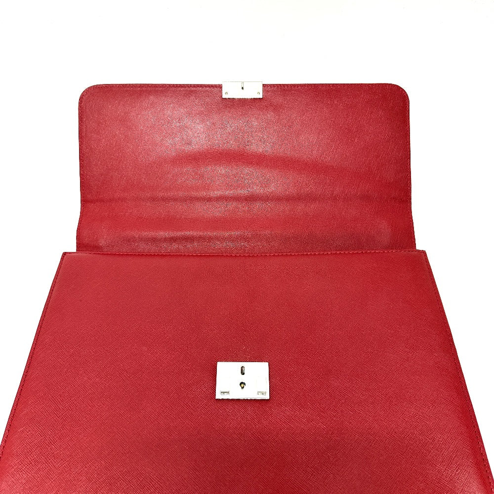 BURBERRY logo 2WAY Business bag Leather Red Used