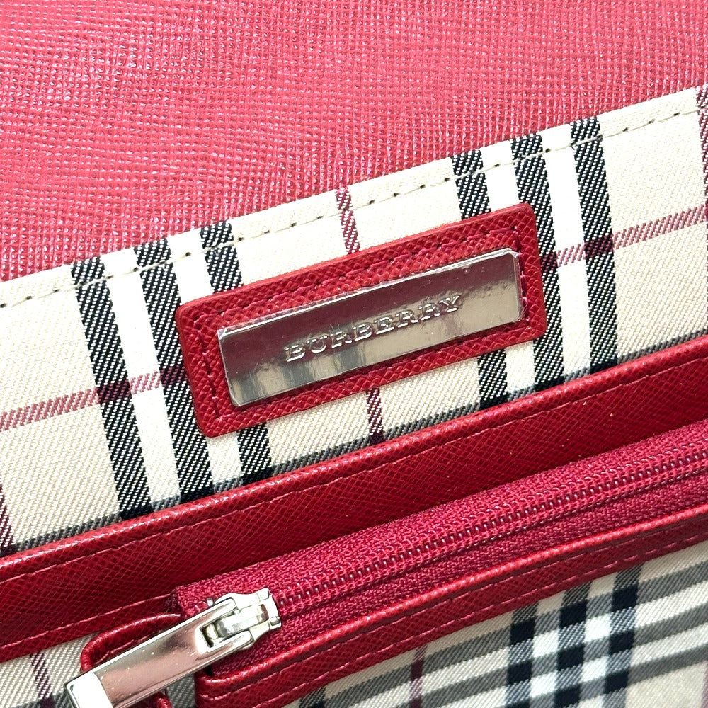 BURBERRY logo 2WAY Business bag Leather Red Used