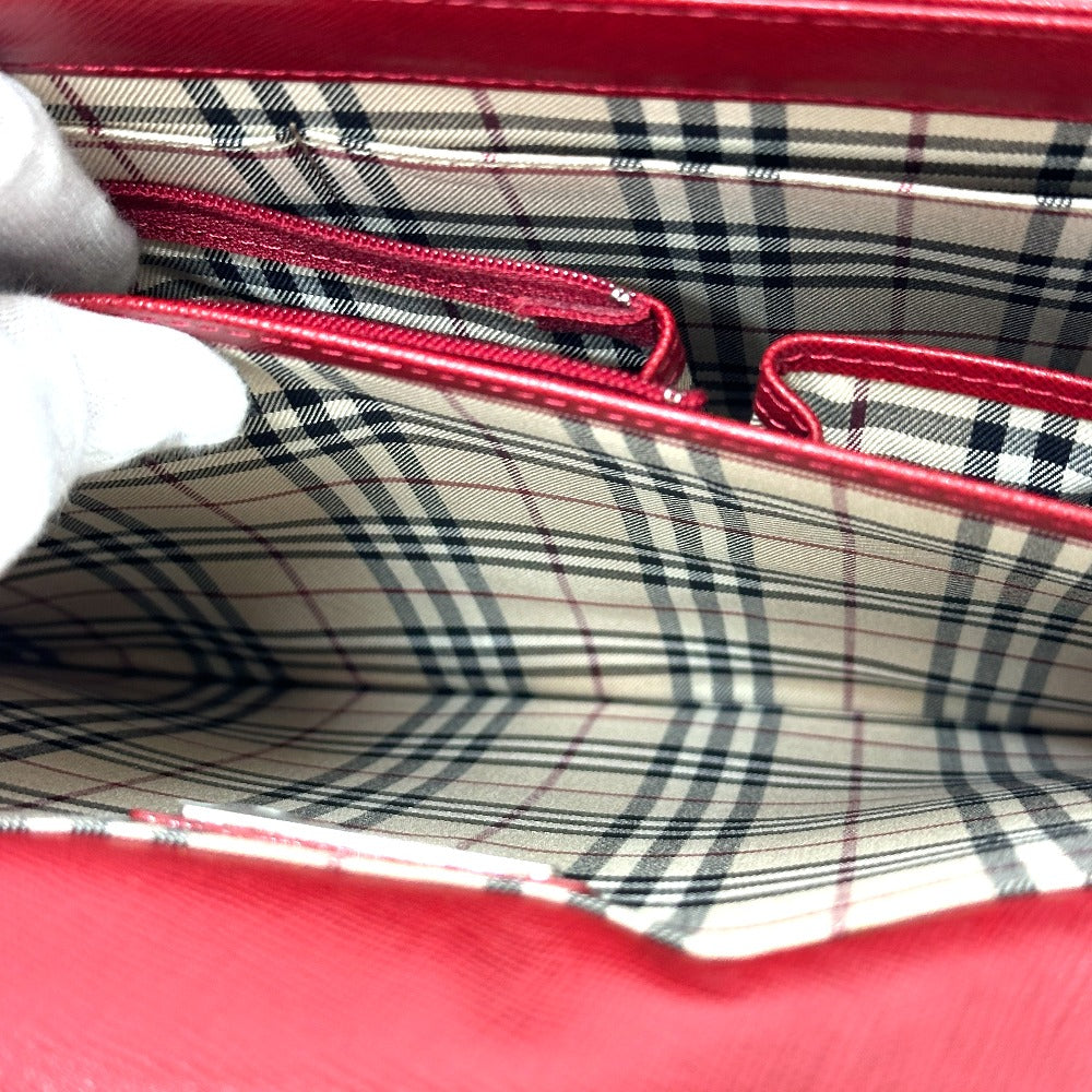 BURBERRY logo 2WAY Business bag Leather Red Used