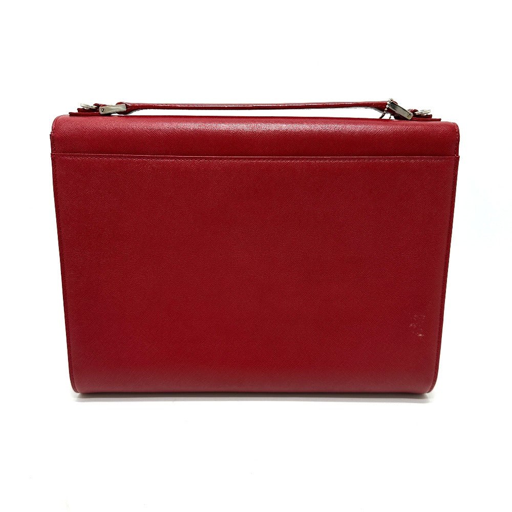 BURBERRY logo 2WAY Business bag Leather Red Used