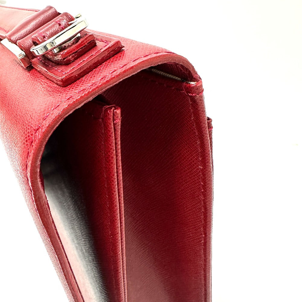 BURBERRY logo 2WAY Business bag Leather Red Used