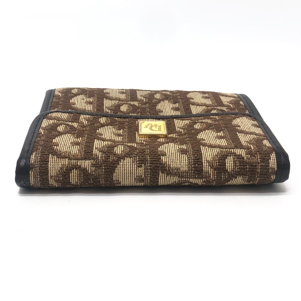 Dior Trotter pattern Short wallet, mini wallet, vintage Trifold wallet Canvas Brown Used