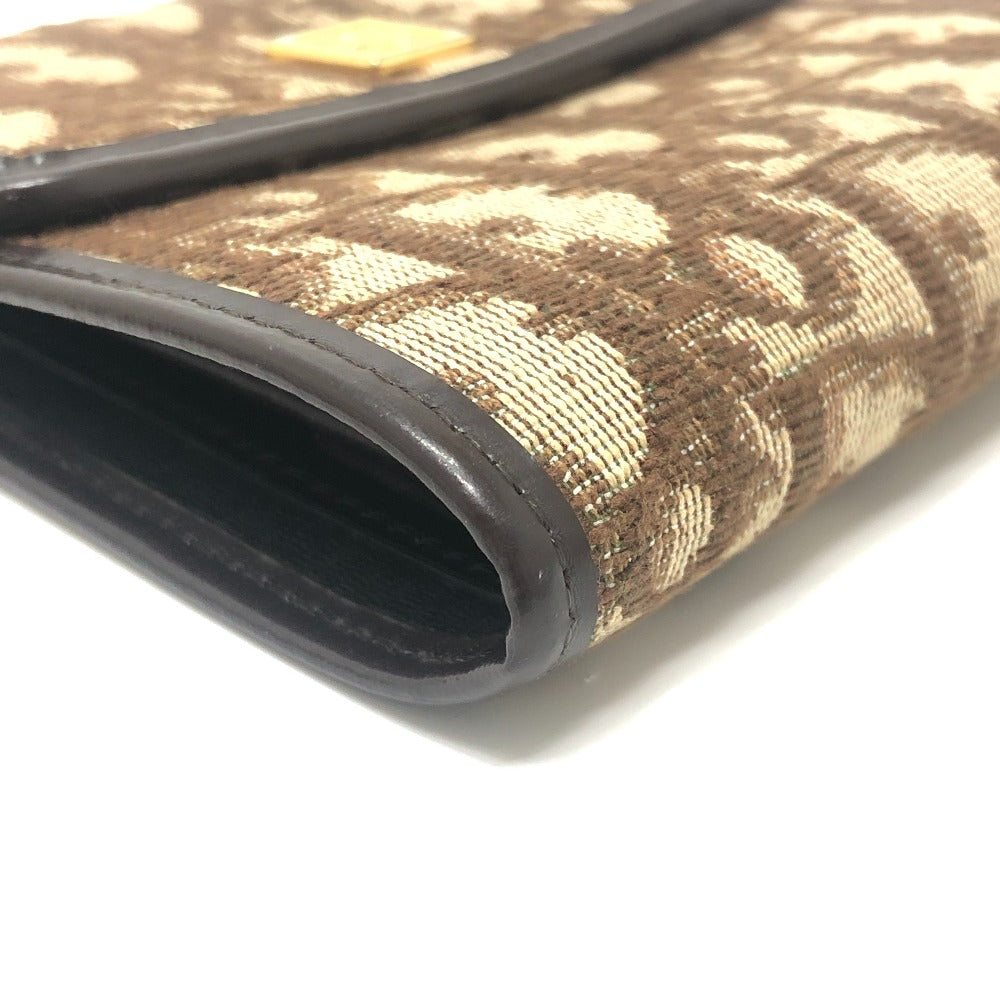Dior Trotter pattern Short wallet, mini wallet, vintage Trifold wallet Canvas Brown Used