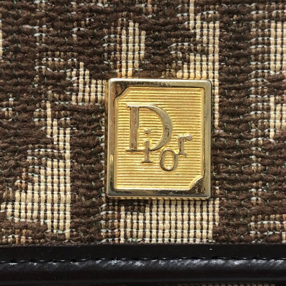 Dior Trotter pattern Short wallet, mini wallet, vintage Trifold wallet Canvas Brown Used