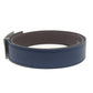 HERMES Stitched square buckle Reversible belt for bottoms. belt Bock Scarf / Epsom Blue x Brown Used