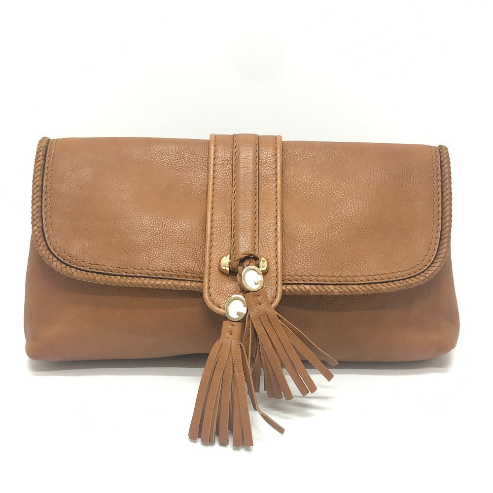 GUCCI 257030 Marchesi GG Tassel Bag Cluch Bag Clutch bag Leather Brown Used