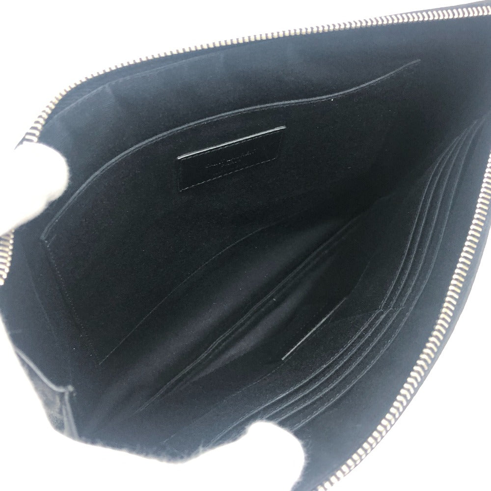 Saint Laurent Studs Flat Cluch Bag Leather Clutch bag Leather Black Used