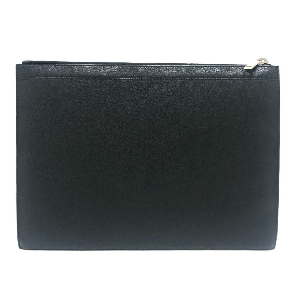 Saint Laurent Studs Flat Cluch Bag Leather Clutch bag Leather Black Used