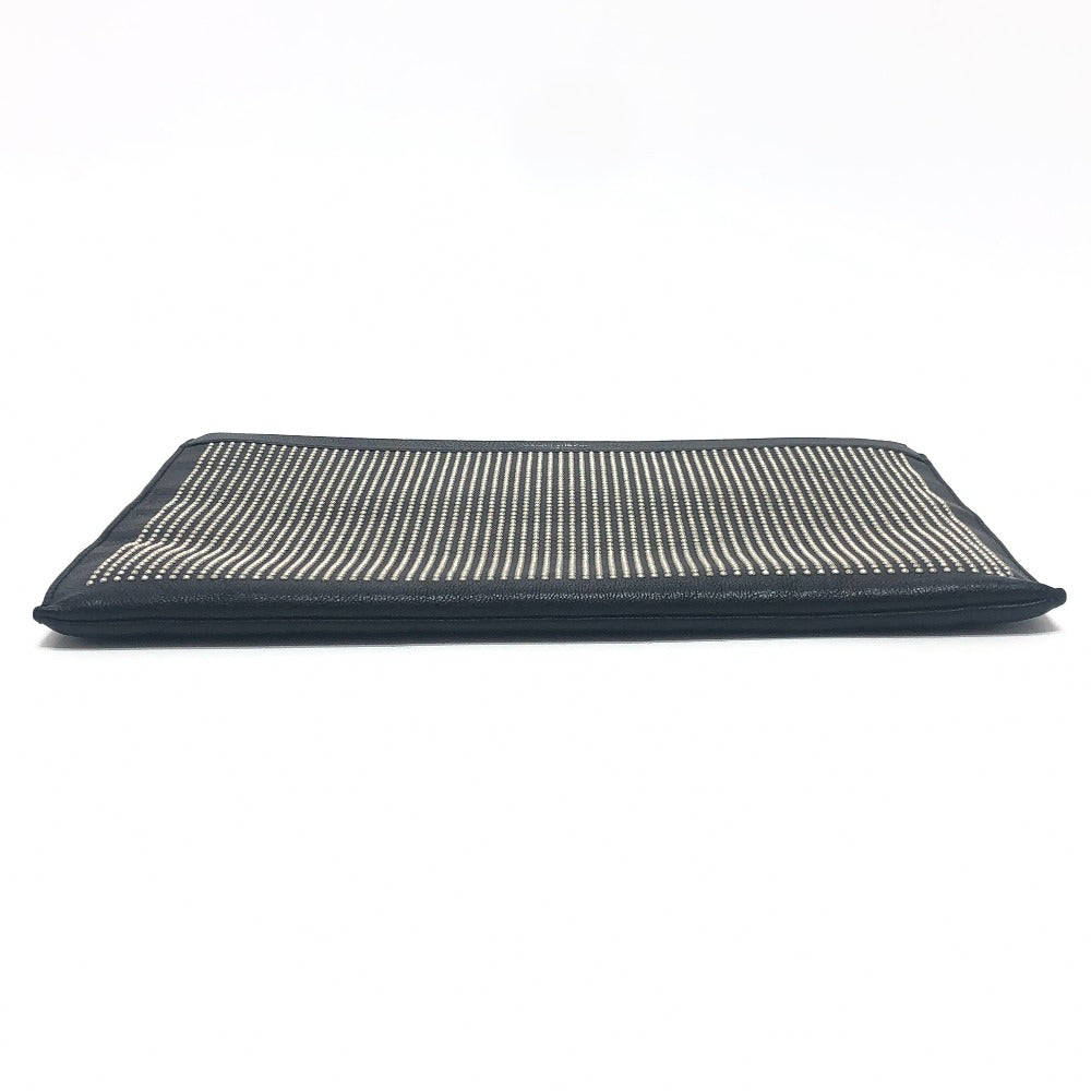 Saint Laurent Studs Flat Cluch Bag Leather Clutch bag Leather Black Used