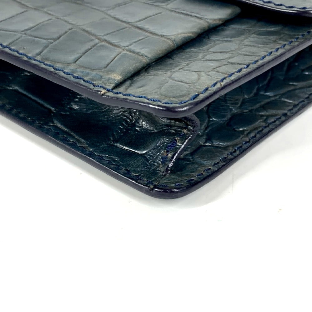 VERSACE ロゴ カバン セカンドバッグ ストラップ付き クラッチバッグ 型押しレザー ユニセックス ブルー