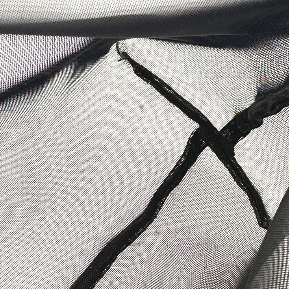 FENDI Mesh FF Logo Bag Tote Bag Handbag Leather/Nylon Unisex Black