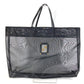 FENDI Mesh FF Logo Bag Tote Bag Handbag Leather/Nylon Unisex Black