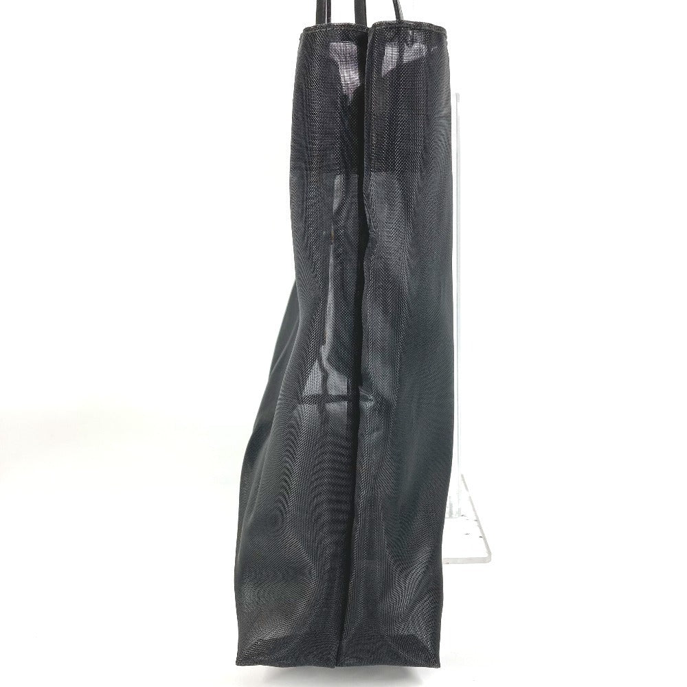 FENDI Mesh FF Logo Bag Tote Bag Handbag Leather/Nylon Unisex Black