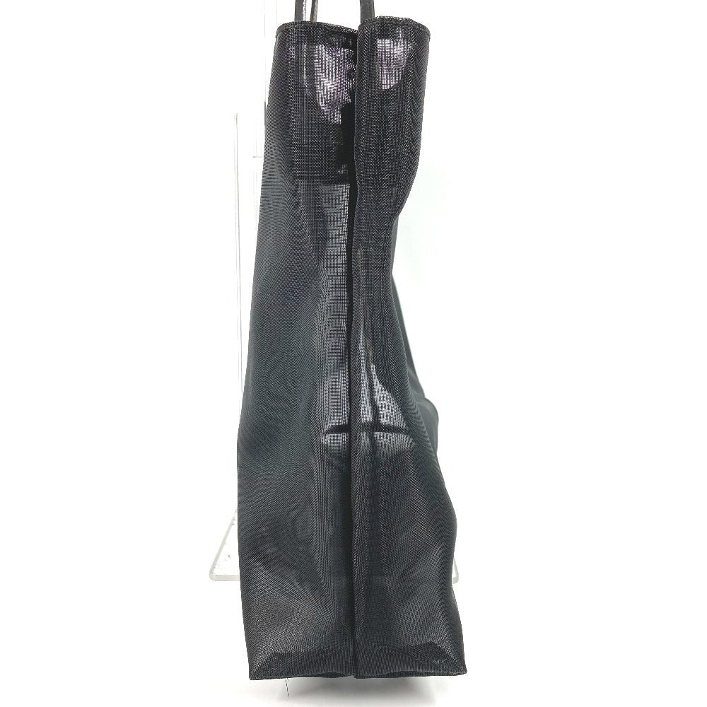 FENDI Mesh FF Logo Bag Tote Bag Handbag Leather/Nylon Unisex Black