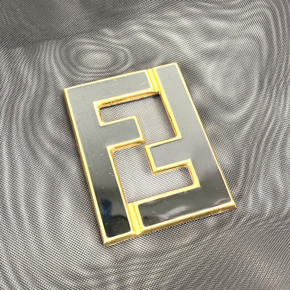 FENDI Mesh FF Logo Bag Tote Bag Handbag Leather/Nylon Unisex Black