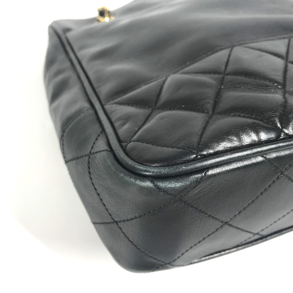 CHANEL 빈티지 마테라세 W 체인 토트 백 퀼팅 CC 코코 마크 로고 숄더백 숄더백 가죽 여성용 블랙
