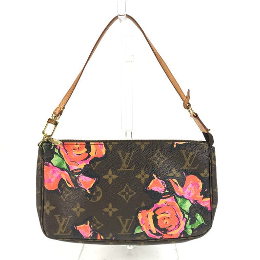 LOUIS VUITTON M48615 モノグラムローズ バラ 薔薇 ポシェットアクセソワール カバン ハンドバッグ ショルダーバッグ ポーチ モノグラムキャンバス レディース ブラウン