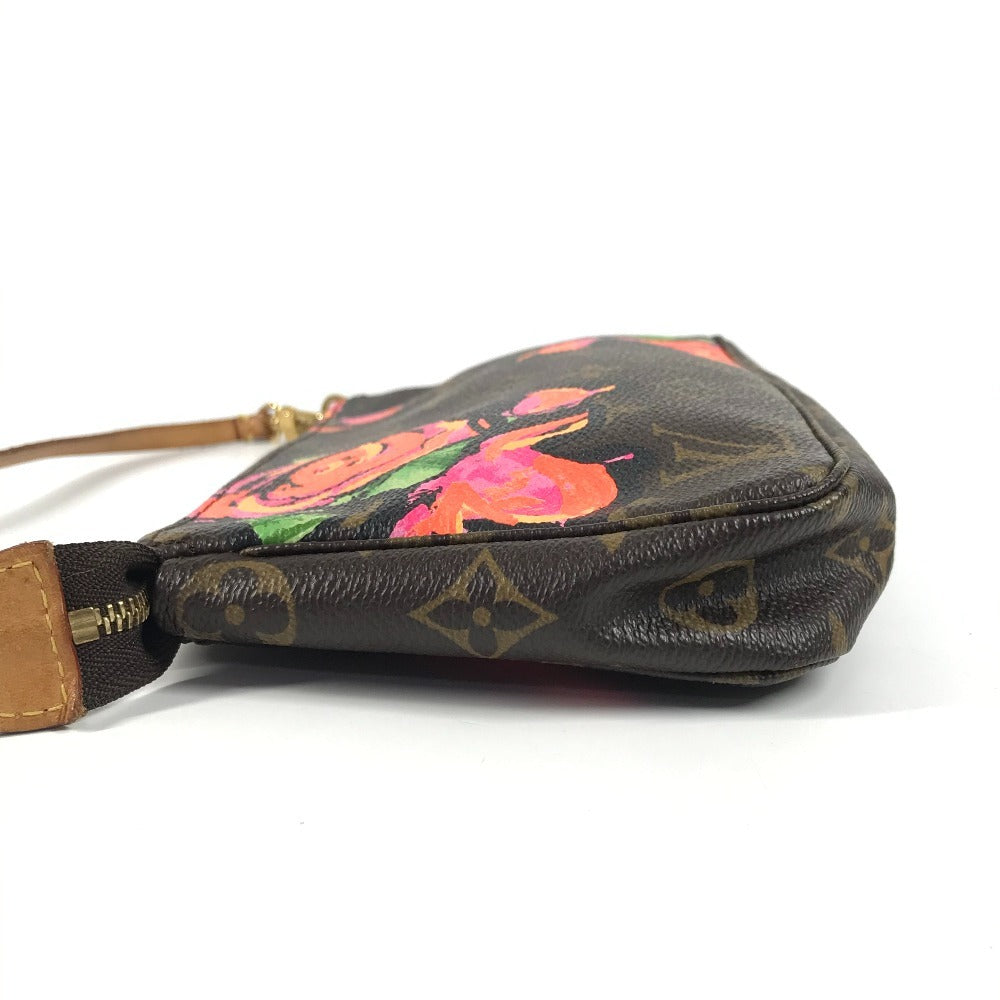 LOUIS VUITTON M48615 モノグラムローズ バラ 薔薇 ポシェットアクセソワール カバン ハンドバッグ ショルダーバッグ ポーチ モノグラムキャンバス レディース ブラウン