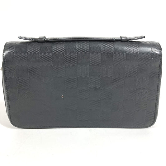 LOUIS VUITTON N61254 Damier Infini Zippy XL Zippy XL Long Wallet Round Zipper Long Wallet Damier Infini Leather Unisex Black