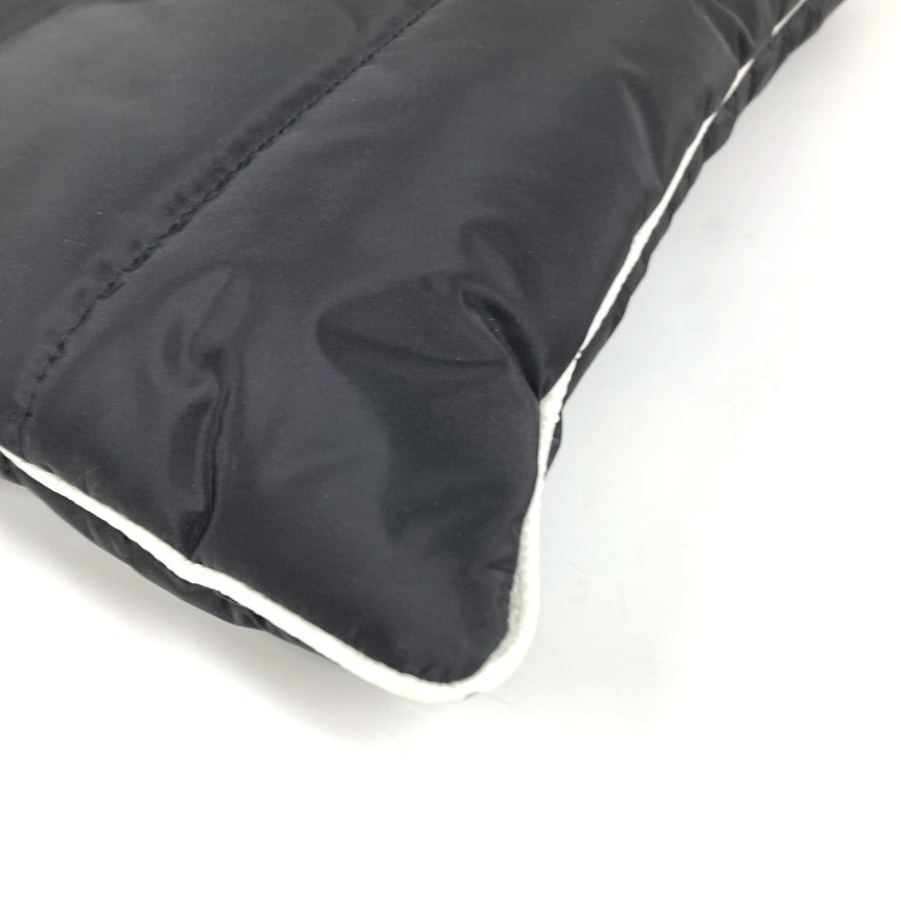 MONCLER GENIUS ロゴ フラップ セカンドバッグ バイカラー カバン クラッチバッグ ナイロン ユニセックス ブラック
