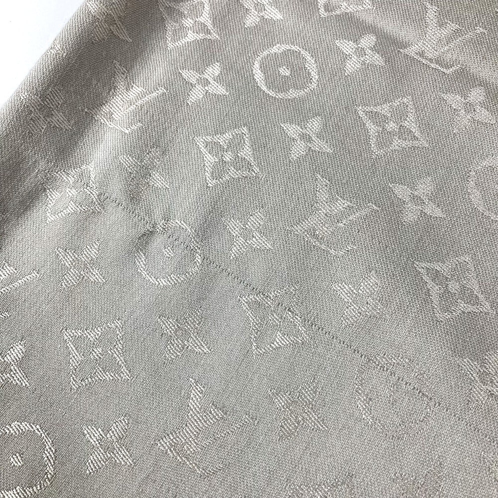 LOUIS VUITTON M71336 モノグラム ショールモノグラム ショール モノグラム フリンジ マフラー ストール 大判 ショール シルク ユニセックス ベージュ