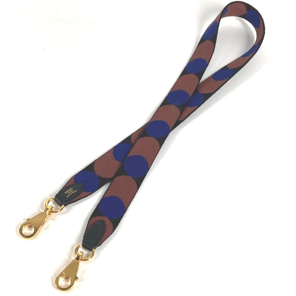 HERMES サングル フリッパーボール アクセサリー ショルダーストラップ レザー/キャンバス ユニセックス ネイビー×ブラウン×ブラック