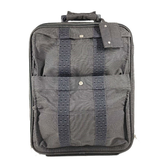 HERMES 2輪 スーツケース ロゴ トラベルバッグ 旅行バッグ カバン キャリーバッグ キャンバス ユニセックス グレー