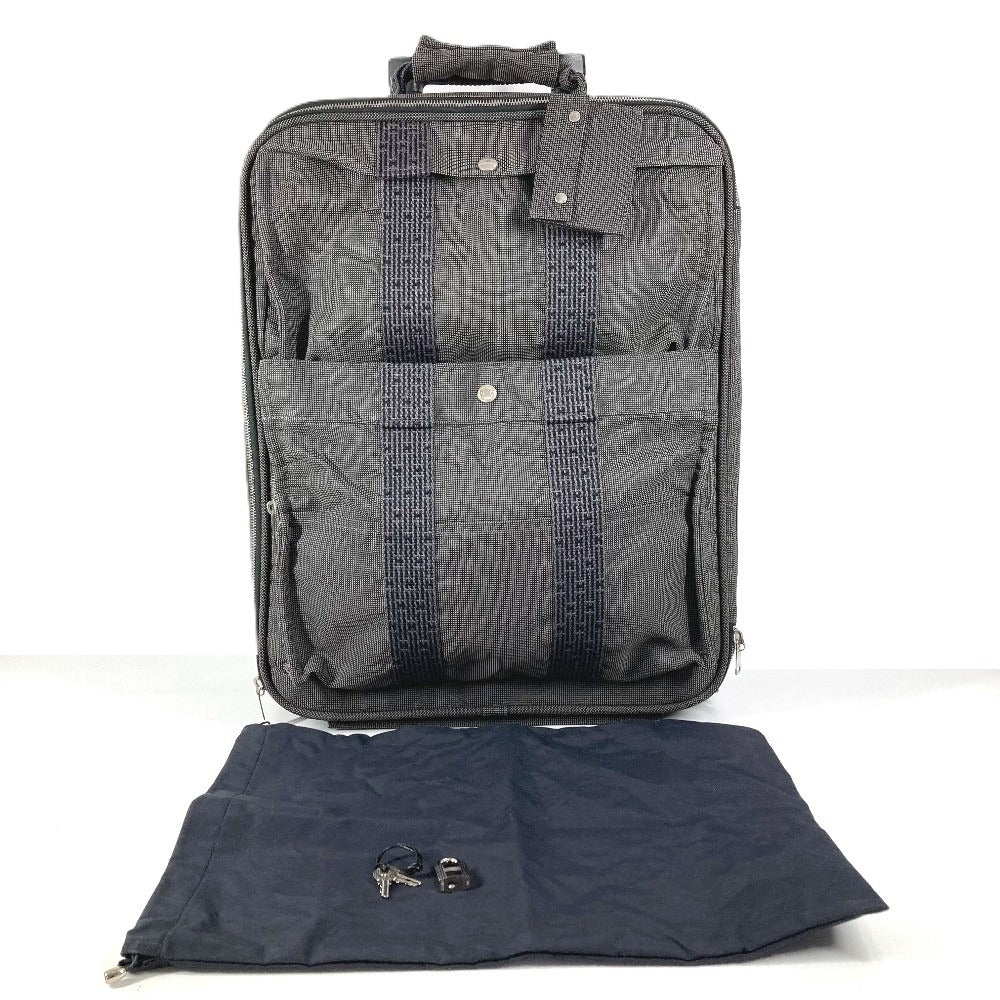 HERMES 2輪 スーツケース ロゴ トラベルバッグ 旅行バッグ カバン キャリーバッグ キャンバス ユニセックス グレー