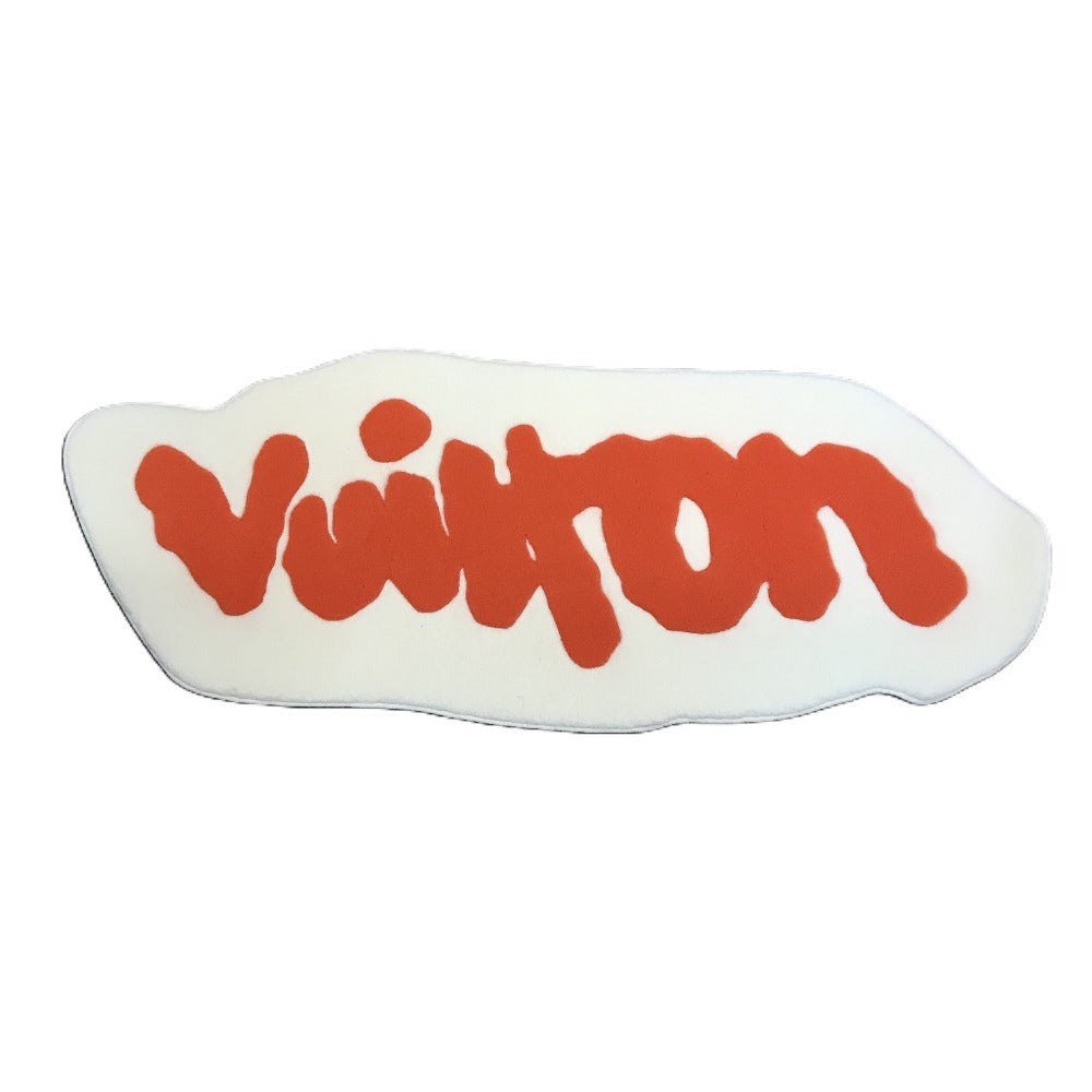 LOUIS VUITTON GI0796 グラフィティ ロゴ バイカラー ラグマット マット 絨毯 インテリア カーペット オブジェ ウール ユニセックス ホワイト