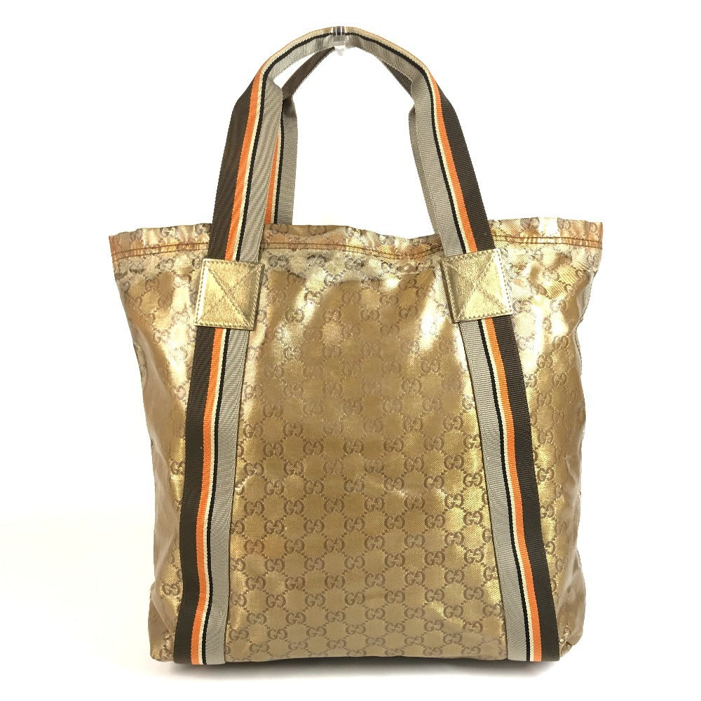 GUCCI 189669 GGクリスタル ロゴ ショルダーバッグ 肩掛け カバン トートバッグ コーティングキャンバス ユニセックス ゴールド