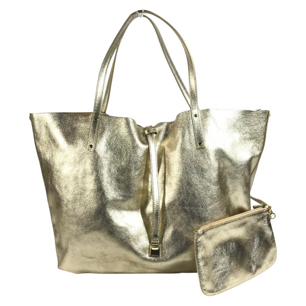 TIFFANY&Co. Pouch-Included Logo Reversible Shoulder Bag Tote Bag Shoulder Bag Leather Unisex Gold