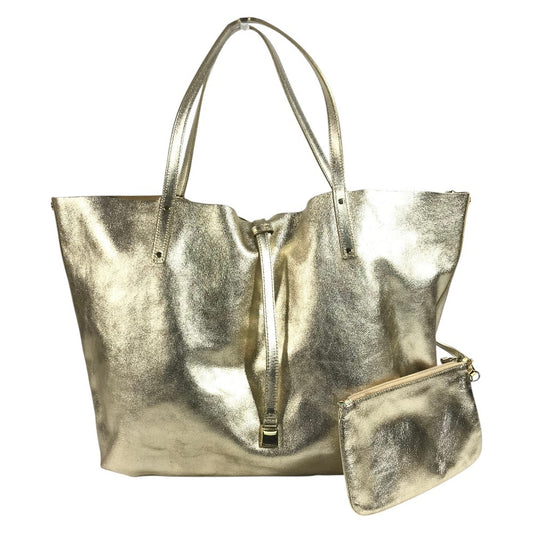 TIFFANY&Co. Pouch-Included Logo Reversible Shoulder Bag Tote Bag Shoulder Bag Leather Unisex Gold