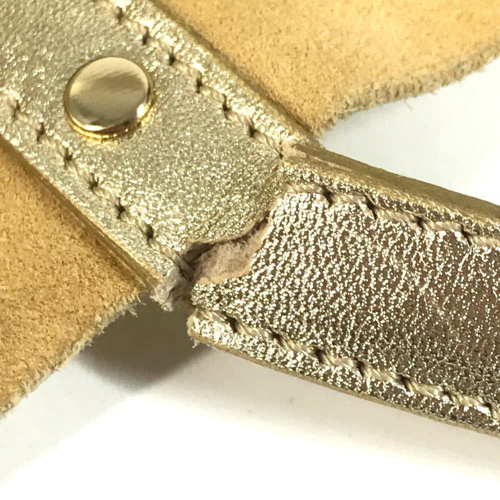 TIFFANY&Co. Pouch-Included Logo Reversible Shoulder Bag Tote Bag Shoulder Bag Leather Unisex Gold