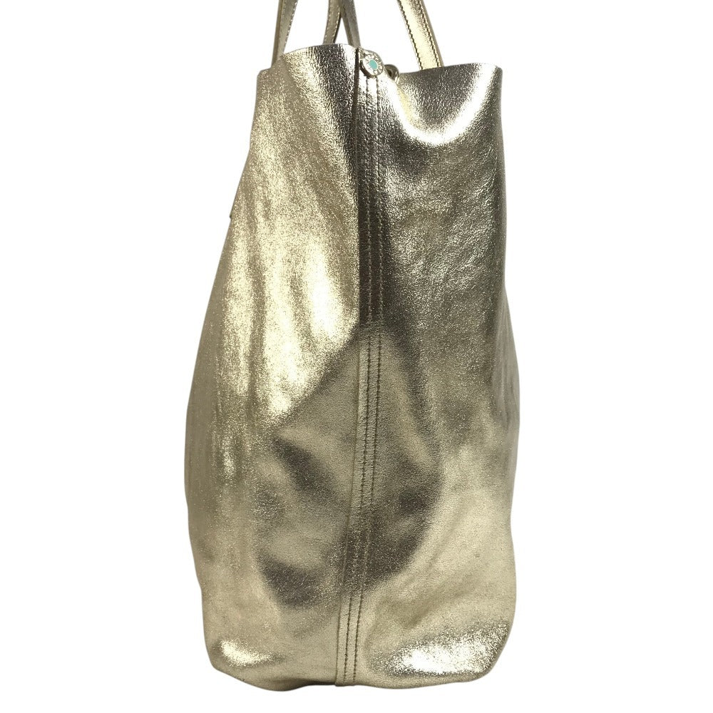 TIFFANY&Co. Pouch-Included Logo Reversible Shoulder Bag Tote Bag Shoulder Bag Leather Unisex Gold