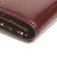 CARTIER Happy Birthday Logo Long Wallet Patent Leather Unisex Red