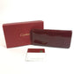 CARTIER Happy Birthday Logo Long Wallet Patent Leather Unisex Red