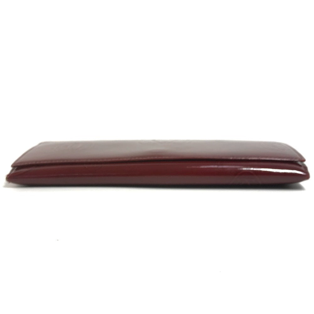CARTIER Happy Birthday Logo Long Wallet Patent Leather Unisex Red