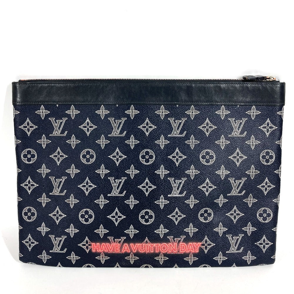 LOUIS VUITTON M62905 モノグラムインク アップサイドダウン ポシェット アポロ セカンドバッグ カバン ポーチ クラッチバッグ モノグラムキャンバス メンズ ネイビー
