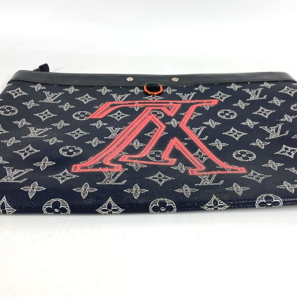 LOUIS VUITTON M62905 モノグラムインク アップサイドダウン ポシェット アポロ セカンドバッグ カバン ポーチ クラッチバッグ モノグラムキャンバス メンズ ネイビー