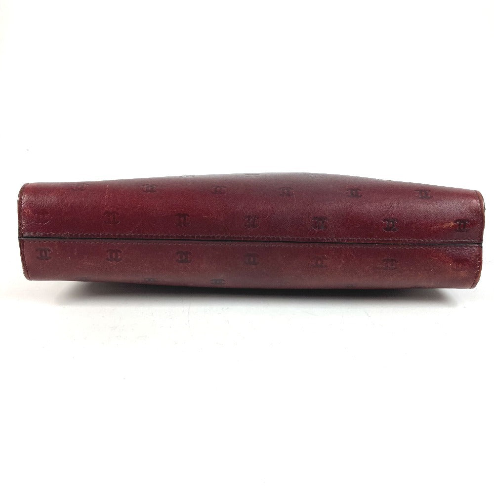CHANEL vintage Logo all-over pattern CC CC Mark Cluch Bag Bag Pouch Clutch bag Leather wine-red Used