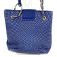 BALLY ヴィンテージ キルティング Bロゴ フリンジ タッセル Wチェーンバッグ カバン トートバッグ ショルダーバッグ レザー ユニセックス ブルー