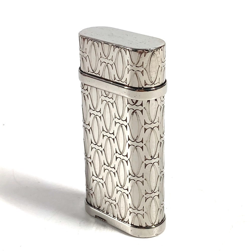 CARTIER C ドゥ カルティエ デコール パラジウム ローラ ライター ロゴ 喫煙具 煙草 タバコ ライター 真鍮 ユニセックス シルバー