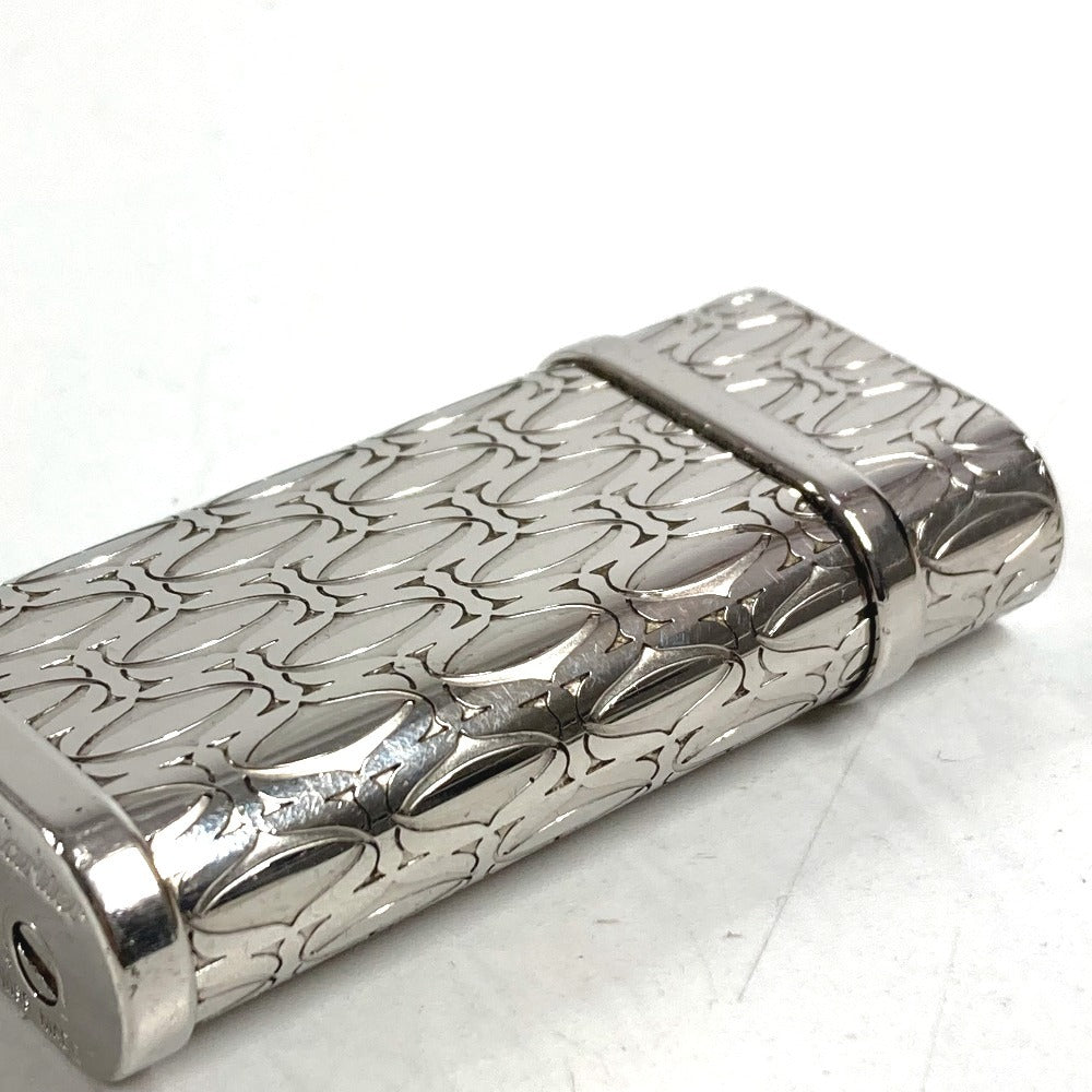 CARTIER C ドゥ カルティエ デコール パラジウム ローラ ライター ロゴ 喫煙具 煙草 タバコ ライター 真鍮 ユニセックス シルバー